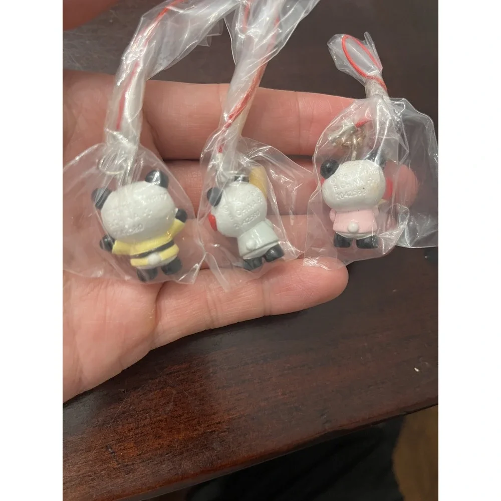 Vintage Sanrio x Bandai Hello Kitty Panda Sport Kitty Strap Set of 6 Gachapon